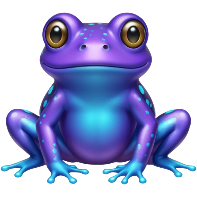 glitter purple and cian frog emoji