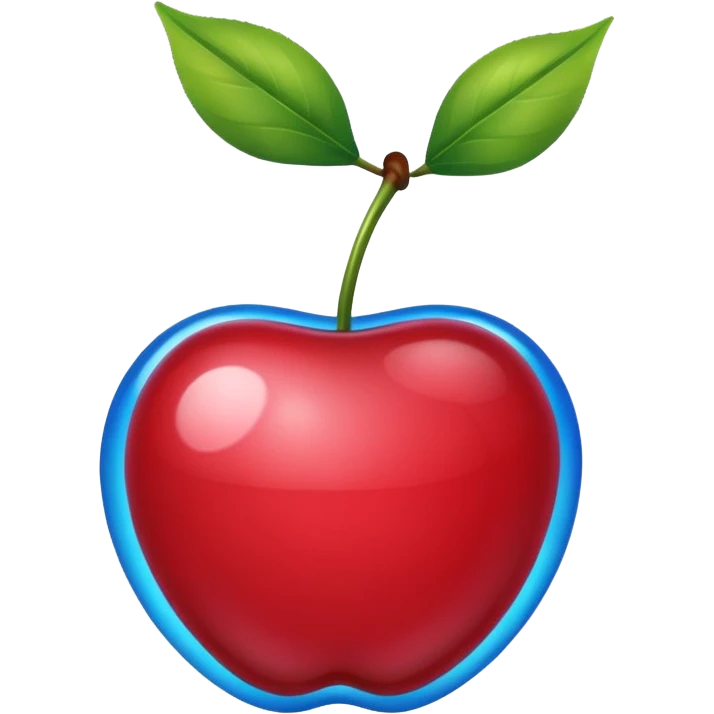 Une  cerise bleu  ios 8 emoji