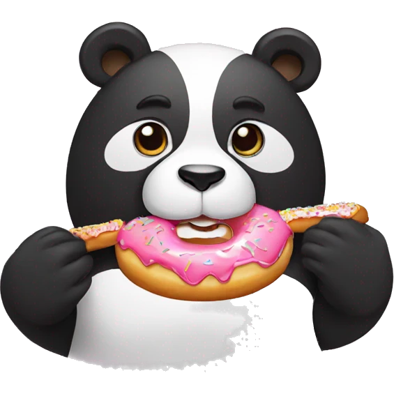Panda eating donut emoji