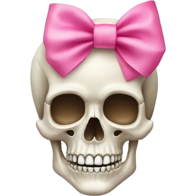 Skull with a pink bow emoji