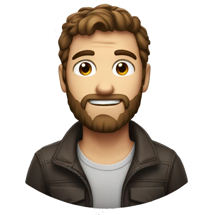 a guy with lens with brown hair a small little bit o beard of 3 days emoji