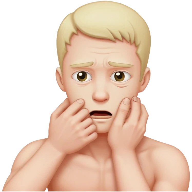 Guy strangling himself  emoji
