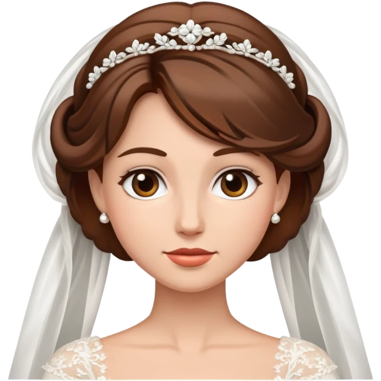 Bride with fair skin and brown hair emoji