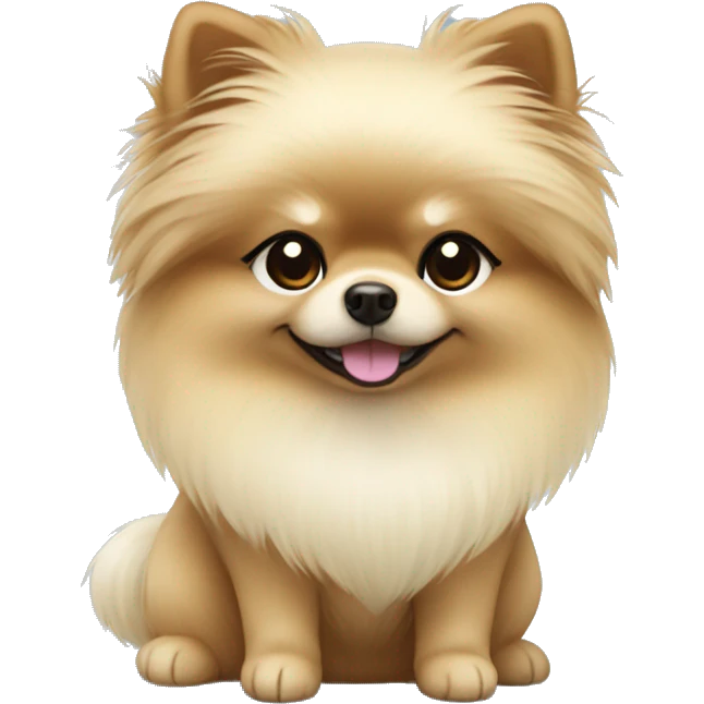 Cream Pomeranian with dark hair girl  emoji