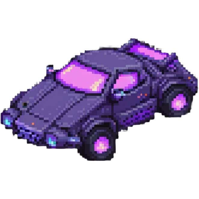 Hover car with purple glow emoji