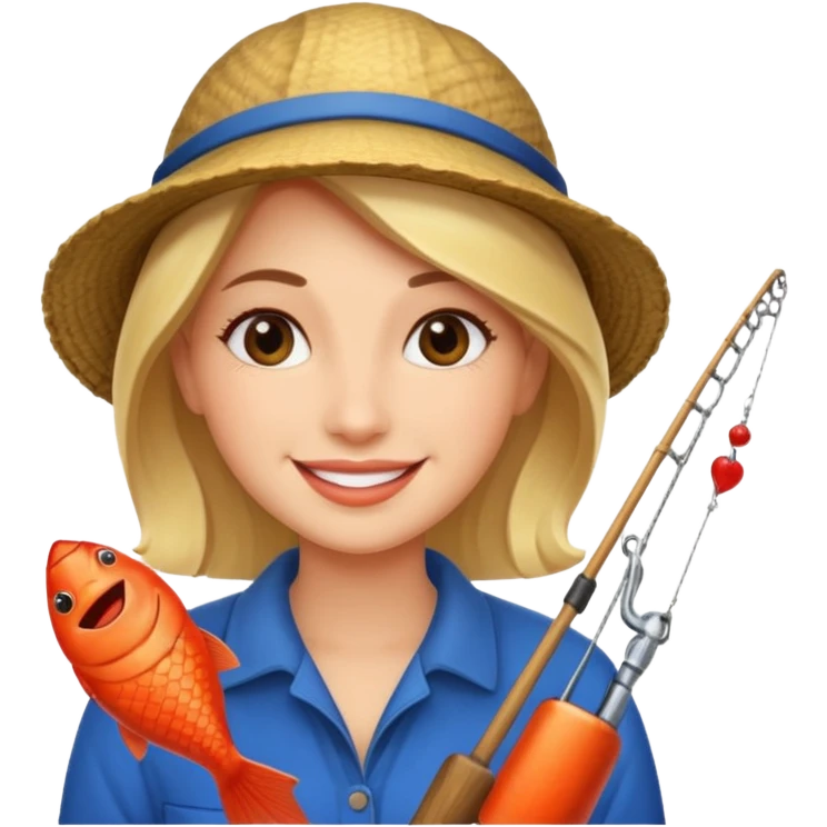 Woman in love with a fisherman emoji