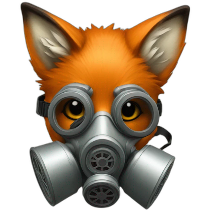 Fox with a gas mask emoji