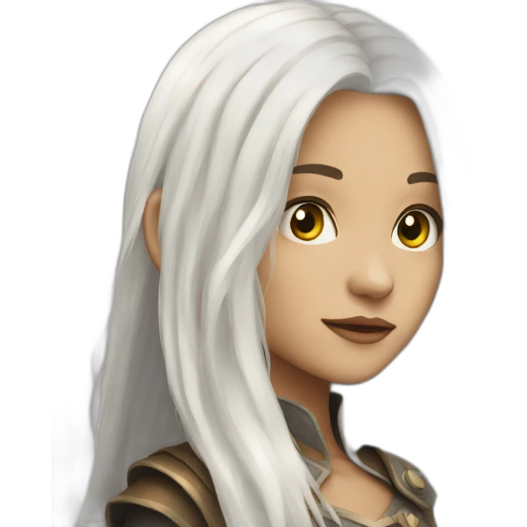 rpg girl with long white hair emoji