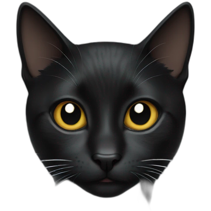 Black cat with a white stripe on his nose emoji