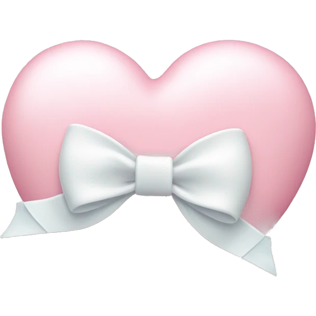 Pastel pink heart with white bow emoji