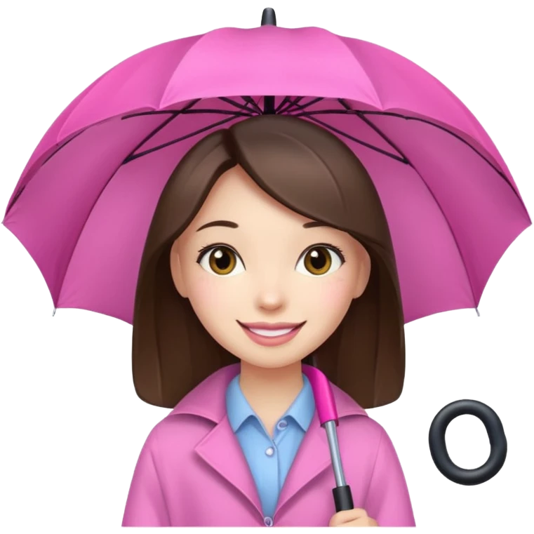 Girl with pink umbrella emoji