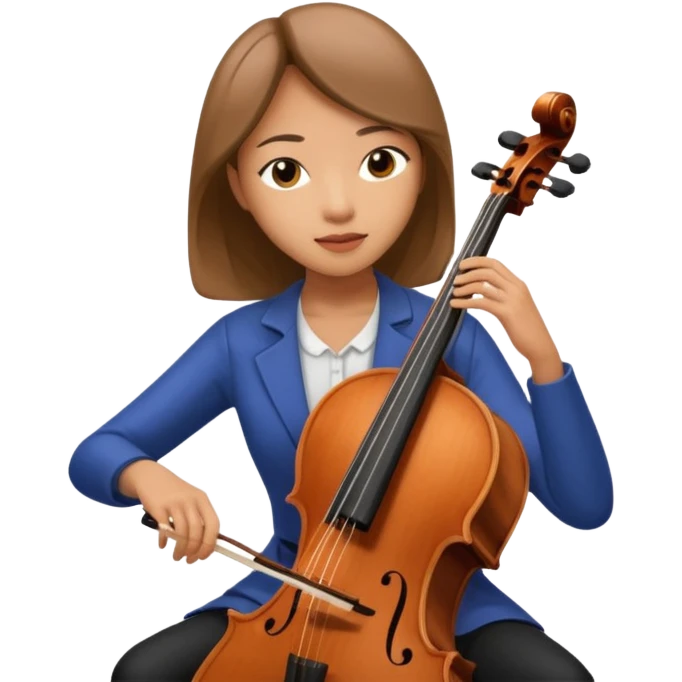 asian woman playing cello emoji