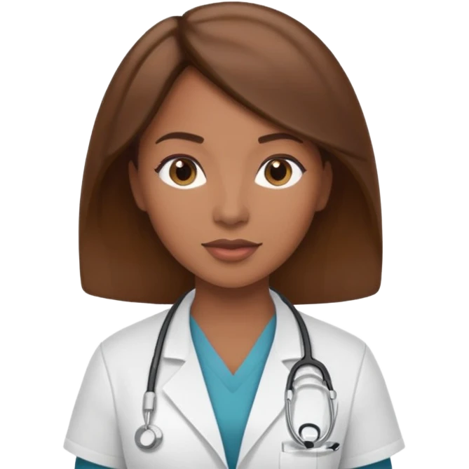 black female doctor and ultrasound technician brown hair on technician emoji