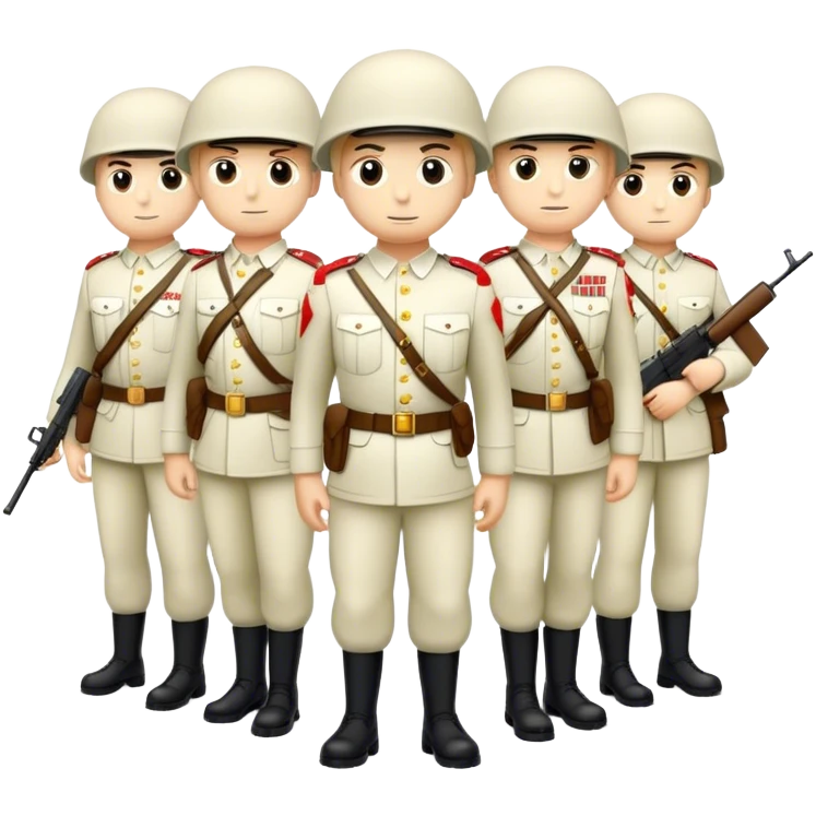 big modern army, white people emoji