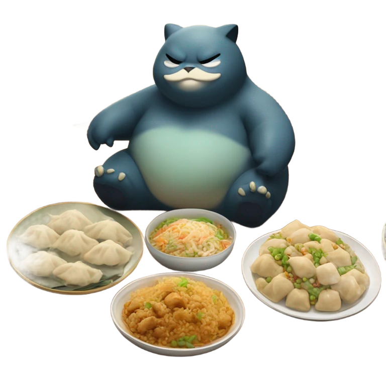 Snorlax at a Chinese buffet emoji