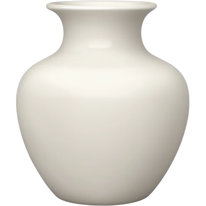 vaso inteiro branco mais baixo sem flores e desenhos emoji