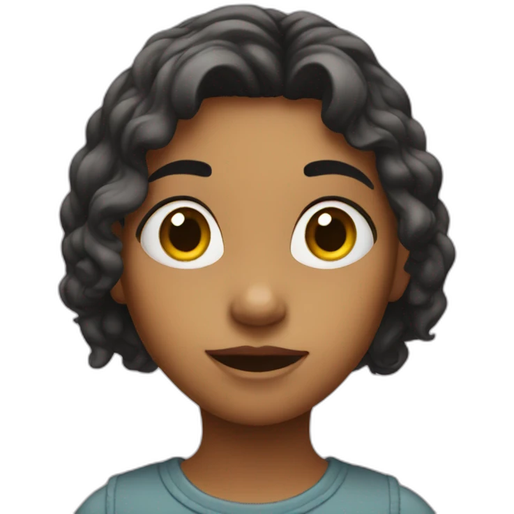 A hesitant girl emoji