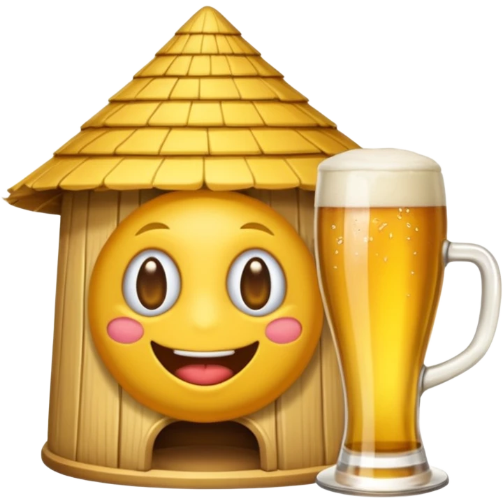 Ein lachendes Emoji mit Bierglas und Gamsbart Hut emoji