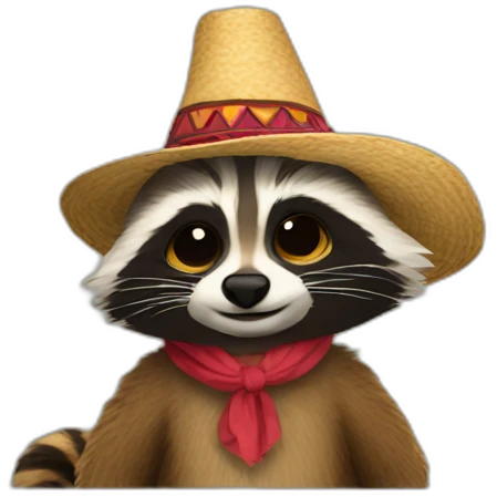 racoon with sombrero emoji