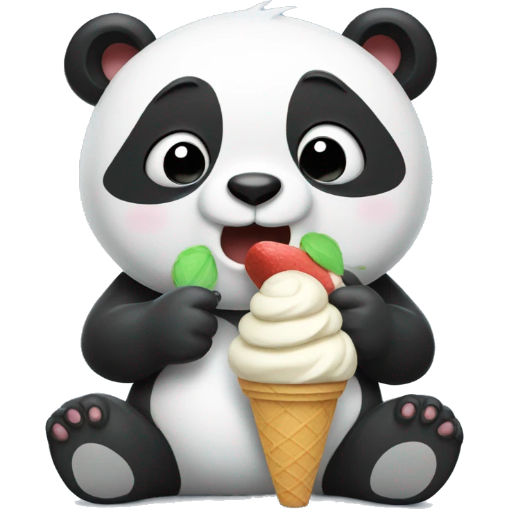 Panda eating ice cream emoji