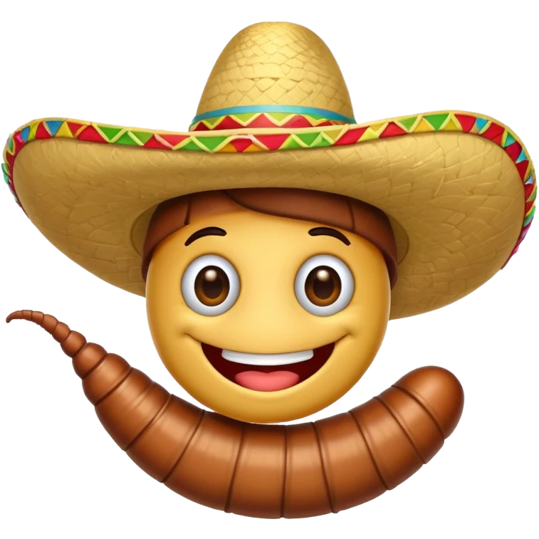 Worm wearing a sombrero emoji