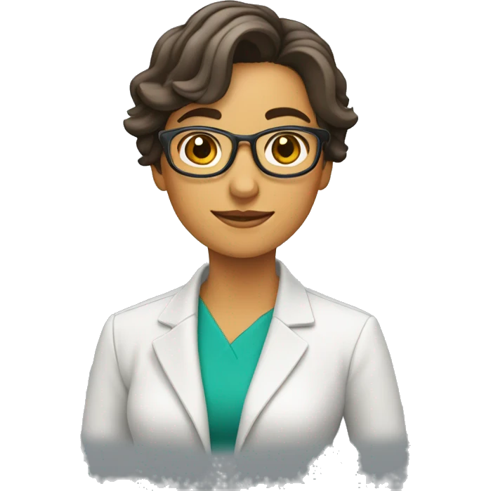 profesora pelo castaño sin gafas emoji