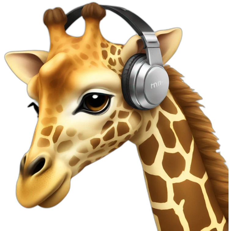 Giraffe headphones emoji