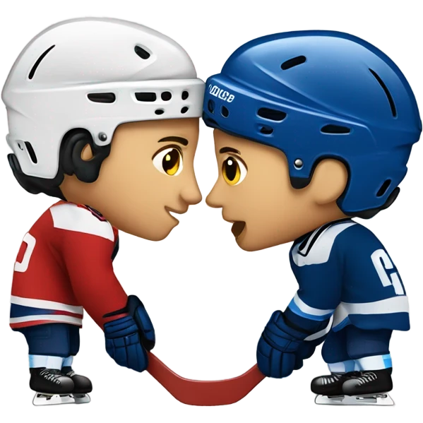 Hockey players, kissing ￼ emoji