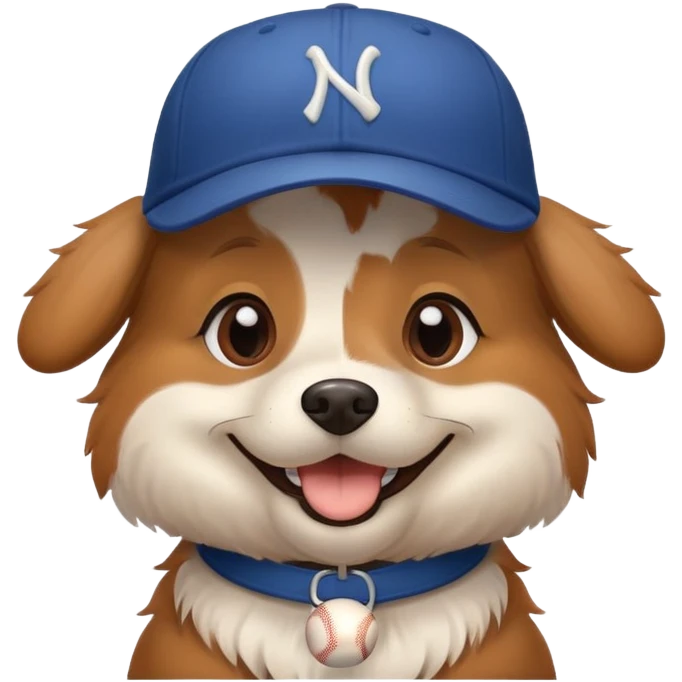 cute dog wearing a baseball hat emoji
