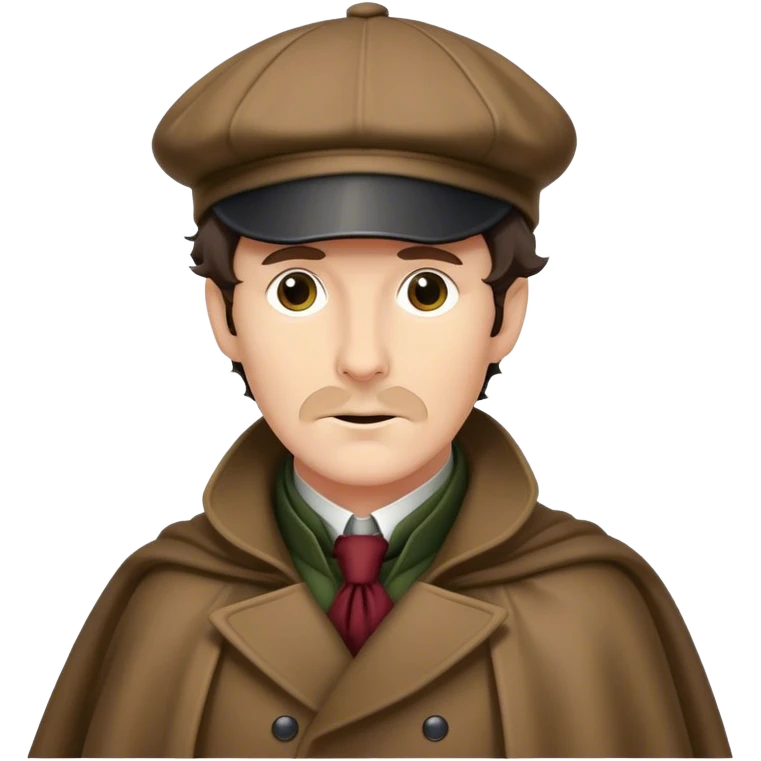 sherlock holmes wearing a deerstalker hat and an Inverness cape emoji