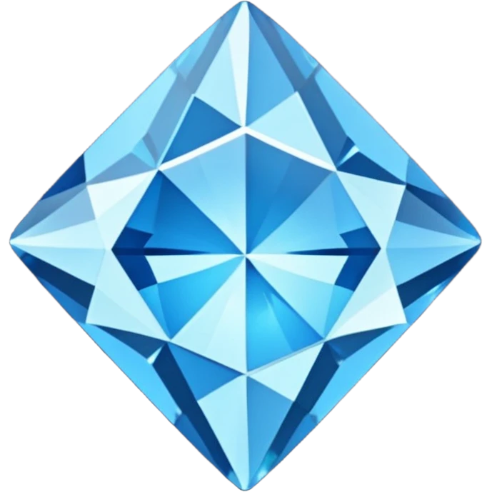 blue diamond, diamond gem shape, realistic emoji