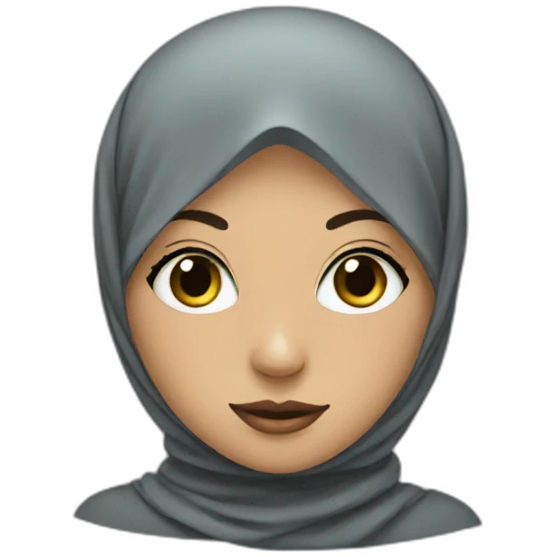 Hijab girl with a mask emoji