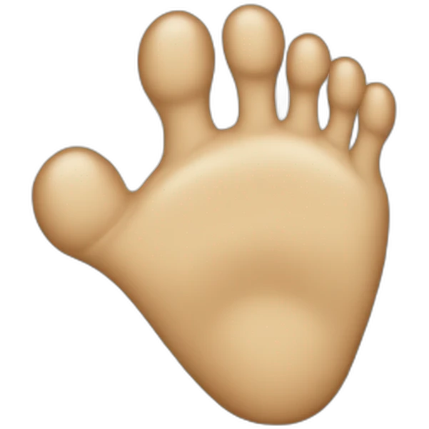 Foot with a face emoji