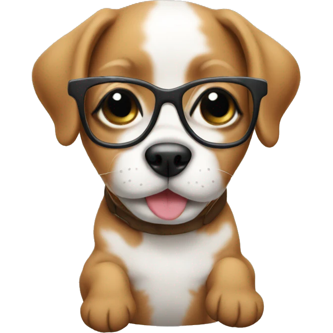 puppy with glasses emoji
