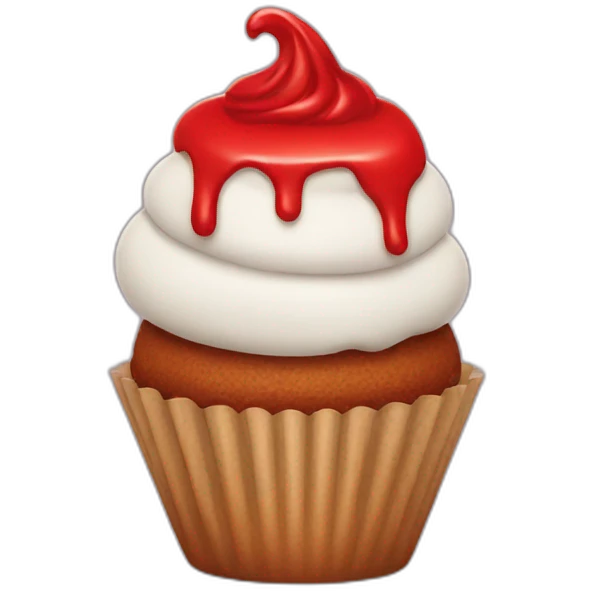 Angry red cupcake emoji