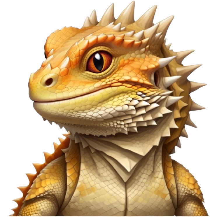 cinematic-noble-bearded-dragon-portrait-emoji,-poised-and-regal,-with-a-robust,-angular-build-and-a-textured,-scaled-hide-in-earthy-olive-and-sandy-tones,-a-prominent-spiky-'beard'-beneath-its-chin-and-a-keen,-alert-gaze,-simplified emoji