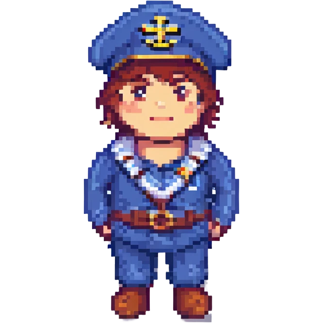 man wearing a captain hat emoji