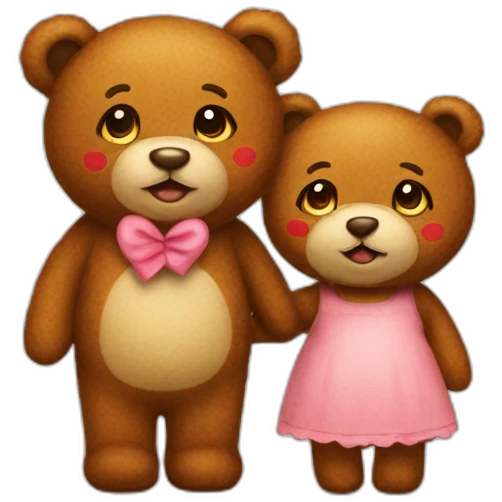 Couple teddy with heart  emoji
