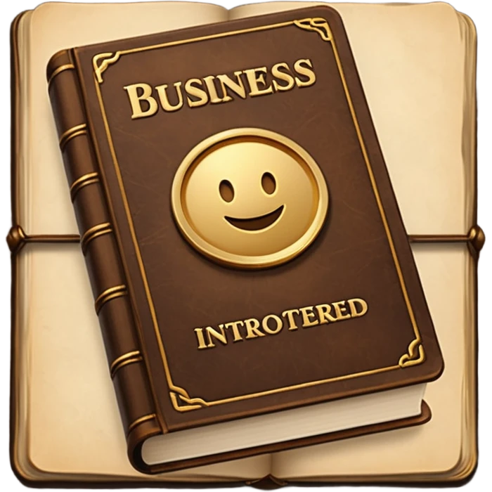 a book with a title " business-oriented intro " emoji