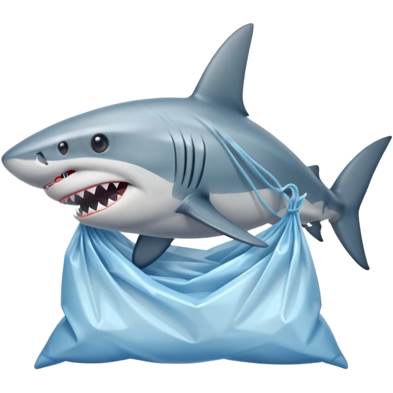 shark in plastic bags emoji