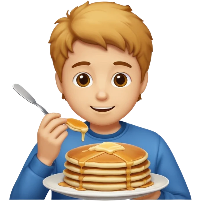 Pancakes eating human emoji