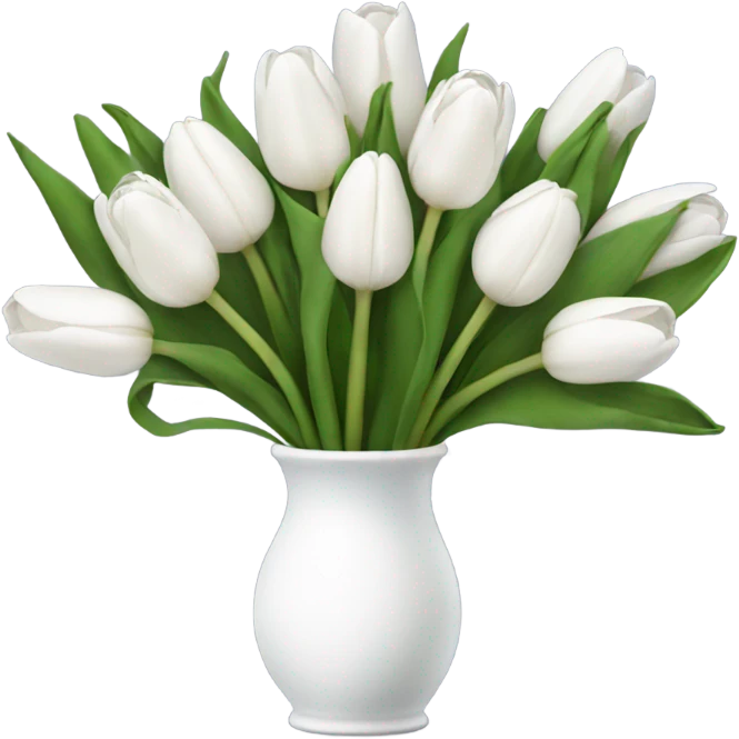 white tulip bouquet  emoji