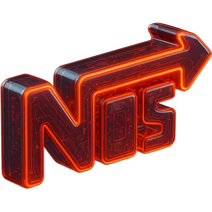 logo for NOS, futuristic tech style, glowing accents, esports team logo, no text emoji