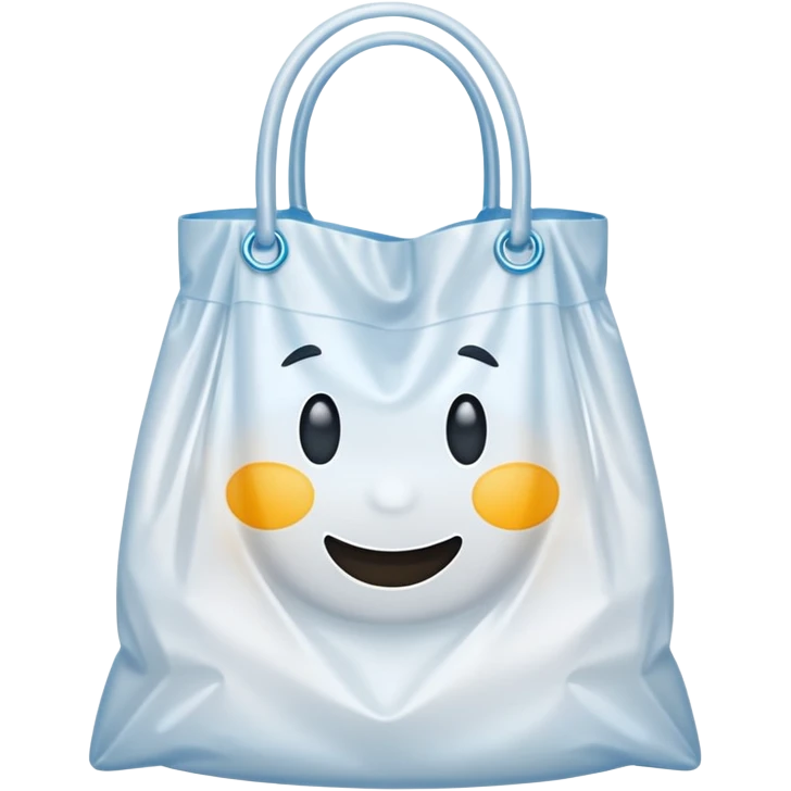 white plastic bag with two handles emoji