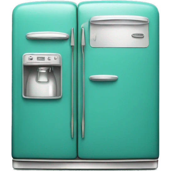 Realistic teal vintage fridge  emoji