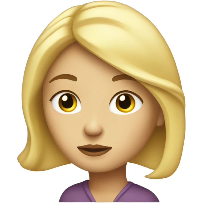 blonde woman thinking emoji