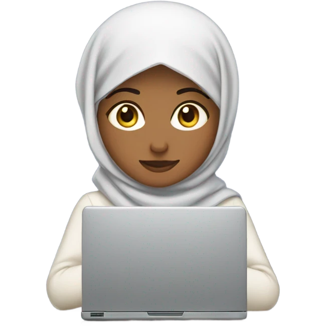Hijabi girl with working on a computer  emoji