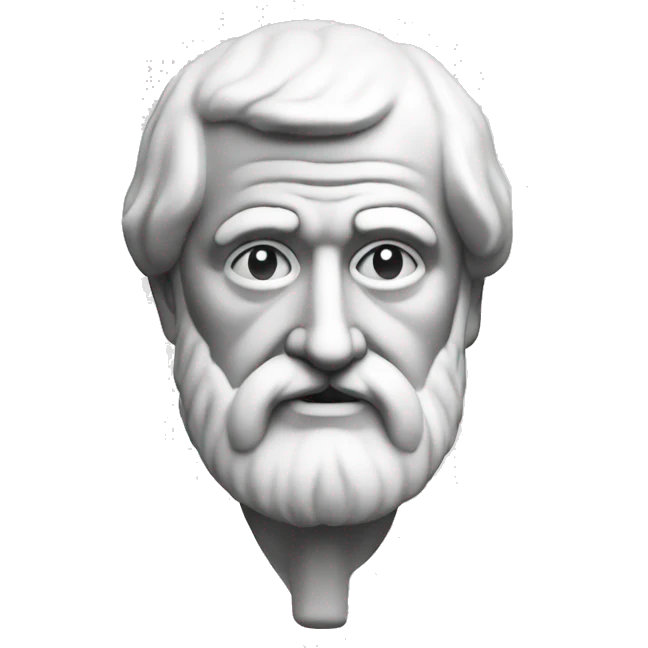 Aristotle head logo monochrome emoji