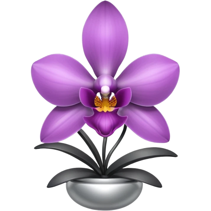metallic chrome minimalistic gray orchid emoji