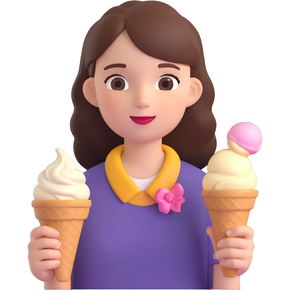 girl holding ice cream emoji